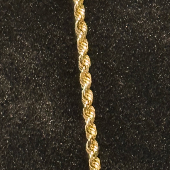 10K Solid Yellow Gold Necklace Gold Rope Chain, 1.5MM, 24”, 11.3 Grams, unisex - Picture 5 of 9